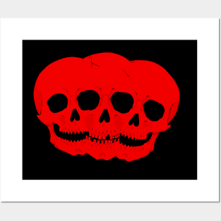 Red skulls Posters and Art